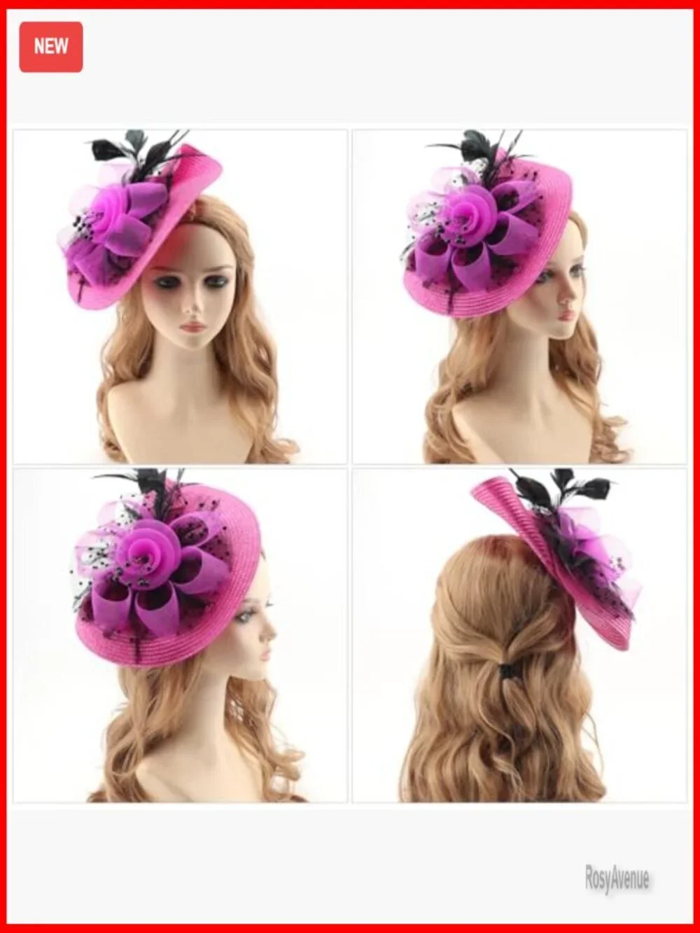 Vintage Feather Fascinator Hat with Headband Clip for Weddings Tea Parties